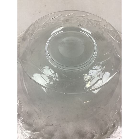 Large Vintage Glass Floral Salad Serving Bowl - 12”D - Picture 7 of 8